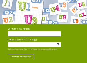 Link zur Seite: Terminrechner U1-U9 | © BZgA