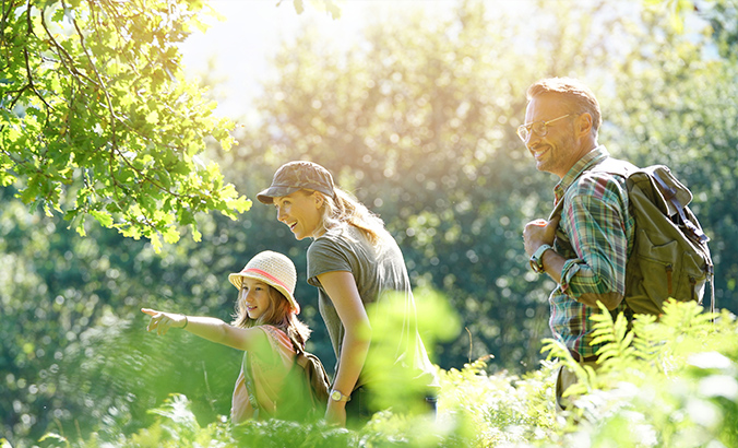 Familie wandert