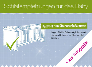 Ausschnitt aus der Infografik Schlafempfehlungen Baby